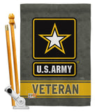 US Army Veteran - Military Americana Vertical Impressions Decorative Flags HG108430 Made In USA