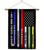 No One Fights Alone - Military Americana Vertical Impressions Decorative Flags HG108431 Made In USA
