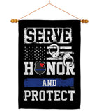 Serve Honor Protect - Military Americana Vertical Impressions Decorative Flags HG108441 Made In USA