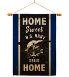 Home Sweet US Navy - Military Americana Vertical Impressions Decorative Flags HG108448 Made In USA