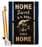 Home Sweet US Navy - Military Americana Vertical Impressions Decorative Flags HG108448 Made In USA