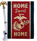 Home Sweet Marine Corps - Military Americana Vertical Impressions Decorative Flags HG108452 Made In USA