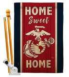 Home Sweet Marine Corps - Military Americana Vertical Impressions Decorative Flags HG108452 Made In USA