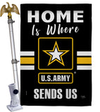 Home is Where US Army - Military Americana Vertical Impressions Decorative Flags HG108456 Made In USA