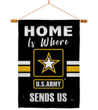 Home is Where US Army - Military Americana Vertical Impressions Decorative Flags HG108456 Made In USA