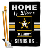 Home is Where US Army - Military Americana Vertical Impressions Decorative Flags HG108456 Made In USA