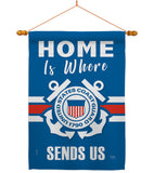 Home is Where Coast Guard - Military Americana Vertical Impressions Decorative Flags HG108459 Made In USA