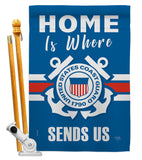 Home is Where Coast Guard - Military Americana Vertical Impressions Decorative Flags HG108459 Made In USA