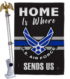 Home is Where Air Force - Military Americana Vertical Impressions Decorative Flags HG108460 Made In USA