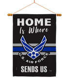 Home is Where Air Force - Military Americana Vertical Impressions Decorative Flags HG108460 Made In USA