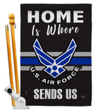 Home is Where Air Force - Military Americana Vertical Impressions Decorative Flags HG108460 Made In USA