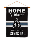 Home is Where Spece Force - Military Americana Vertical Impressions Decorative Flags HG108461 Made In USA