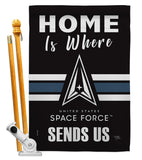 Home is Where Spece Force - Military Americana Vertical Impressions Decorative Flags HG108461 Made In USA