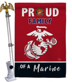 Proud Family Marines - Military Americana Vertical Impressions Decorative Flags HG108464 Made In USA