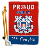 Proud Family Coastie - Military Americana Vertical Impressions Decorative Flags HG108465 Made In USA