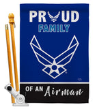 Proud Family Airman - Military Americana Vertical Impressions Decorative Flags HG108466 Made In USA