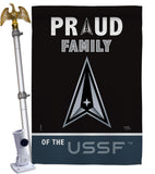 Proud Family USSF - Military Americana Vertical Impressions Decorative Flags HG108467 Made In USA