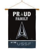 Proud Family USSF - Military Americana Vertical Impressions Decorative Flags HG108467 Made In USA