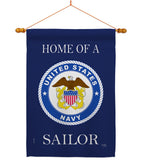 Home of Navy Sailor - Military Americana Vertical Impressions Decorative Flags HG108471 Made In USA