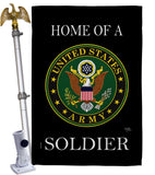 Home of Army Soldier - Military Americana Vertical Impressions Decorative Flags HG108472 Made In USA