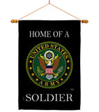 Home of Army Soldier - Military Americana Vertical Impressions Decorative Flags HG108472 Made In USA