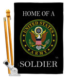 Home of Army Soldier - Military Americana Vertical Impressions Decorative Flags HG108472 Made In USA