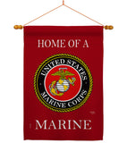 Home of Marine Corps - Military Americana Vertical Impressions Decorative Flags HG108473 Made In USA