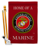 Home of Marine Corps - Military Americana Vertical Impressions Decorative Flags HG108473 Made In USA