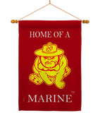 Home of Marine Dog - Military Americana Vertical Impressions Decorative Flags HG108476 Made In USA