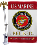 US Marine Retired - Military Americana Vertical Impressions Decorative Flags HG108479 Made In USA