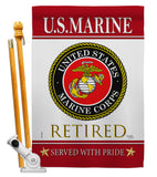 US Marine Retired - Military Americana Vertical Impressions Decorative Flags HG108479 Made In USA