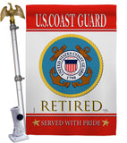 US Coast Guard Retired - Military Americana Vertical Impressions Decorative Flags HG108480 Made In USA