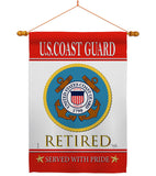 US Coast Guard Retired - Military Americana Vertical Impressions Decorative Flags HG108480 Made In USA