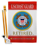 US Coast Guard Retired - Military Americana Vertical Impressions Decorative Flags HG108480 Made In USA
