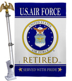 US Air Force Retired - Military Americana Vertical Impressions Decorative Flags HG108481 Made In USA