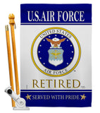 US Air Force Retired - Military Americana Vertical Impressions Decorative Flags HG108481 Made In USA