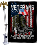 Always Remember - Military Americana Vertical Impressions Decorative Flags HG108485 Made In USA