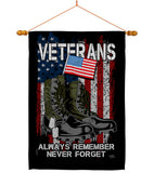 Always Remember - Military Americana Vertical Impressions Decorative Flags HG108485 Made In USA