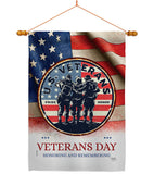 US Veterams - Military Americana Vertical Impressions Decorative Flags HG108486 Made In USA