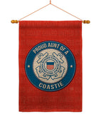 Proud Aunt Coastie - Military Americana Vertical Impressions Decorative Flags HG108490 Made In USA