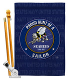 Seabees Proud Aunt Sailor - Military Americana Vertical Impressions Decorative Flags HG108494 Made In USA