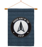 Proud Aunt USSF - Military Americana Vertical Impressions Decorative Flags HG108495 Made In USA