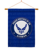 Proud Brother Airman - Military Americana Vertical Impressions Decorative Flags HG108496 Made In USA