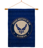 Proud Brother Airman - Military Americana Vertical Impressions Decorative Flags HG108496 Made In USA