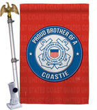 Proud Brother Coastie - Military Americana Vertical Impressions Decorative Flags HG108499 Made In USA