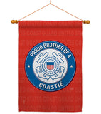 Proud Brother Coastie - Military Americana Vertical Impressions Decorative Flags HG108499 Made In USA