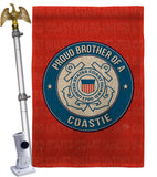 Proud Brother Coastie - Military Americana Vertical Impressions Decorative Flags HG108499 Made In USA