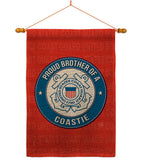 Proud Brother Coastie - Military Americana Vertical Impressions Decorative Flags HG108499 Made In USA