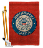 Proud Brother Coastie - Military Americana Vertical Impressions Decorative Flags HG108499 Made In USA