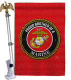 Proud Brother Marines - Military Americana Vertical Impressions Decorative Flags HG108500 Made In USA